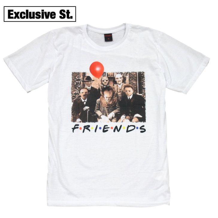 Rakuten - 【送料無料】ホラー映画Tシャツ フレディ ジェイソン ブギーマン ペニーワイズ 殺人鬼 おもしろ プリントTシャツ ホワイト メンズ 半袖 名作 ストリート系 M/L/XLサイズ 春夏 夏物 メンズファッション レディース ユニセックス 男性
