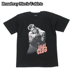 【送料無料】Broadway 映画Tシャツ ファイト・クラブ ブラッド・ピット エドワード・ノートン コットンTシャツ ブラック メンズ 名作 ムービー おしゃれ スケーター ストリート系 M/L/XL 大きいサイズ 半袖