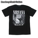 【送料無料】Broadway ロックTシャツ ニルヴァーナ カート・コバーン ブリーチ グランジ バンド NIRVANA コットンTシャツ ブラック メンズ おしゃれ スケーター ストリート系 M/L/XL 大きいサイズ 半袖