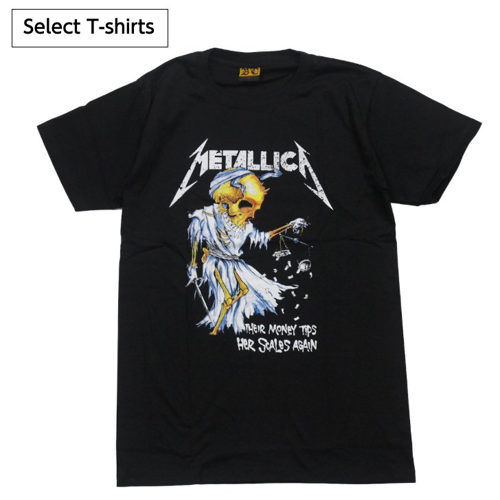 乐天商城 - 【送料無料】メタリカ ヘヴィメタルバンド プリントTシャツ ブラック メンズ ロックTシャツ バンドT ファッション かっこいい おもしろデザイン おしゃれ スケーター ストリート系 男女兼用 ユニセックス M/Lサイズ 半袖
