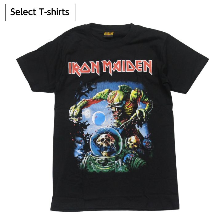 Rakuten - 【送料無料】アイアン・メイデン ヘヴィメタル ロックTシャツ プリントTシャツ ブラック メンズ バンドTシャツ ファッション かっこいい おもしろデザイン おしゃれ スケーター ストリート系 男女兼用 ユニセックス M/Lサイズ 半袖