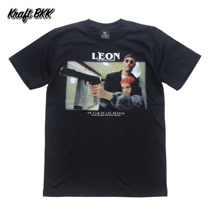 乐天商城 - 【送料無料】 Kraft BKK 映画Tシャツ レオン LEON コットンTシャツ ブラック メンズ マチルダ ジャンレノ 名作 おもしろTシャツ おしゃれ スケーター ストリート系 M/L/XLサイズ 大きいサイズ 半袖