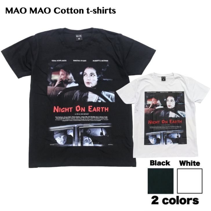 乐天商城 - 【送料無料】ナイト・オン・ザ・プラネット 映画Tシャツ コットンTシャツ ホワイト ブラック メンズ 男女兼用 ジム・ジャームッシュ Night on Earth おしゃれ ストリート系 クール 半袖 M/L/XL 大きいサイズ