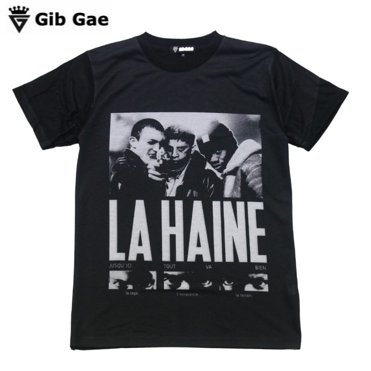 乐天商城 - 【送料無料】La Haine 映画Tシャツ 憎しみ ラ・エヌ フランス映画 プリントTシャツ ブラック メンズ アメリカ おもしろプリント おしゃれ ストリート系 M/L/XLサイズ 半袖 ユニセックス 男女兼用
