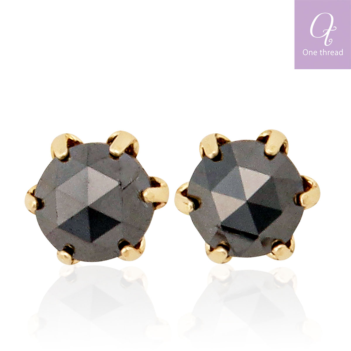 【全品ポイント2倍 ～4/23マデ】ブラックダイヤモンド ピアス 一粒 ブラックダイヤ ピアス K18 K18 イエローゴールド 18金 計0.2ct ダイヤピアス ダイヤモンド 日本製 人気 つけっぱなし 付けっぱなし 0.1ct×2 ゴールド ジュエリーのサムネイル