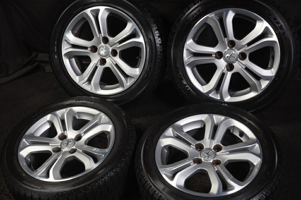 【中古】★バリ山 195/55R16 プジョー純正アルミ 国産TOYO GARIT G5 スタッドレス 2019年製 4本セット 207208等 PEUGEOT