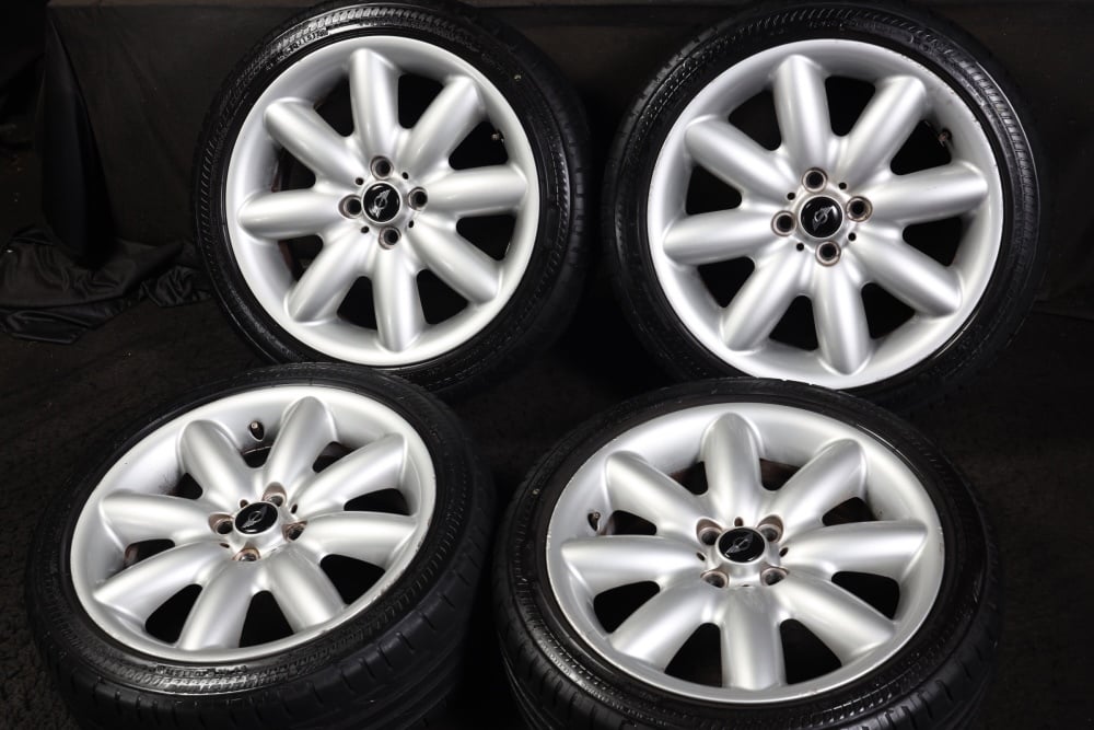 【中古】★バリ山 205/4RF17 BMWミニ MINI純正アルミ 7J/+48 BRIDGESTONE POTENZA S001 ラジアル4本セット ランフラットタイヤ F55F56F57 クーパー