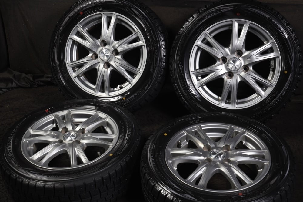 【中古】★バリ山 175/65R14 国産DUNLOP 2018年製 スタッドレス bBカローラパッソファンカーゴラウムヴィッツプラッツフィットキューブノートデミオ