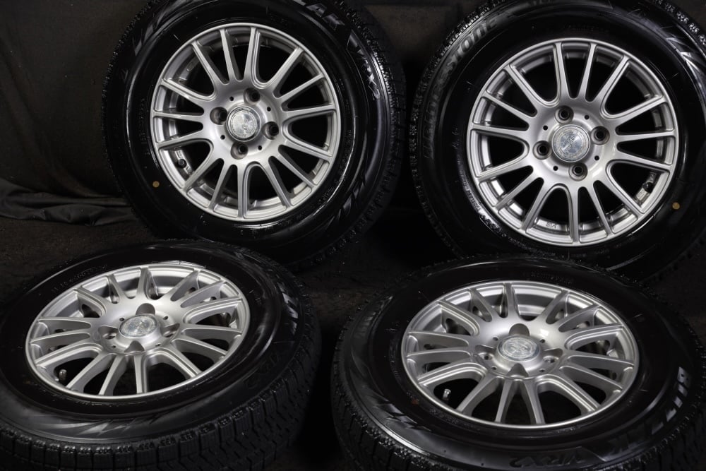 【中古】★バリ山 155/80R13 ブリヂストンVRX2 2022年製スタッドレス 4本SET パッソプラッツヴィッツロゴKEIワゴンRブーンラピュタミラージュリベロ