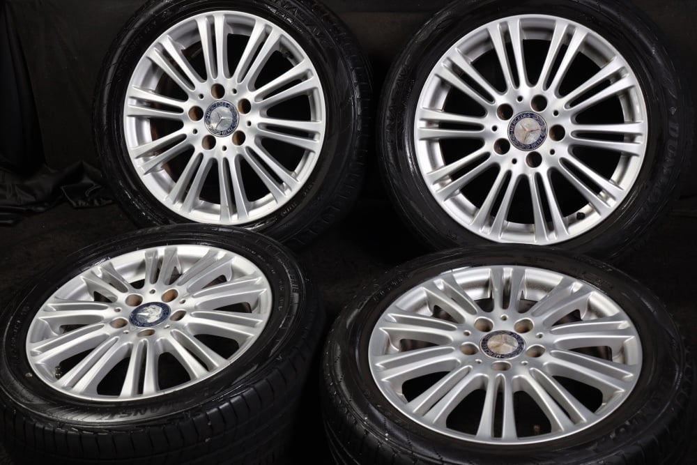 【中古】★バリ山 195/55R16 ベンツ純正アルミ DUNLOP LE MANS V 2021年製 6J/+46/5H/PCD112 Aクラス W169 A180