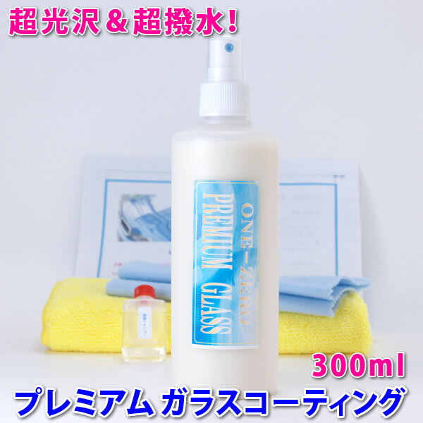 ★現場のプロが愛用！★楽天1位獲得！プレミアム ガラスコーティング Ver2 300ml★施工実績ブログで確認！ ガラスコーティング剤 超光沢＆超撥水！ 関連⇒ カーワックス セラミックコーティング剤 車 カルナバ 新車 バイク one-zero 人気商品