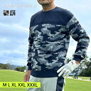 ゴルフウェア メンズ 長袖 春 セーター 迷彩 クルーネック ゴルフニット トップス スポーツウェア 大人 M L XL XXL XXXL おしゃれ COMON...