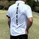 送料無料【パシャ売りサンプル在庫処分】アウトレット/バックプリント&前立てプリント半袖ゴルフポロシャツ/ホワイト/Lサイズ(S-S886001)メンズ 在庫処分...
