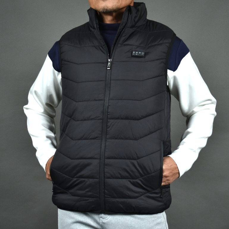 送料無料【パシャ売りサンプル在庫処分】アウトレット/電熱防寒中綿入りゴルフベスト/ブラック/Lサイズ(S-S886156メンズ 在庫処分 サンプル 返品不可 サンタリート