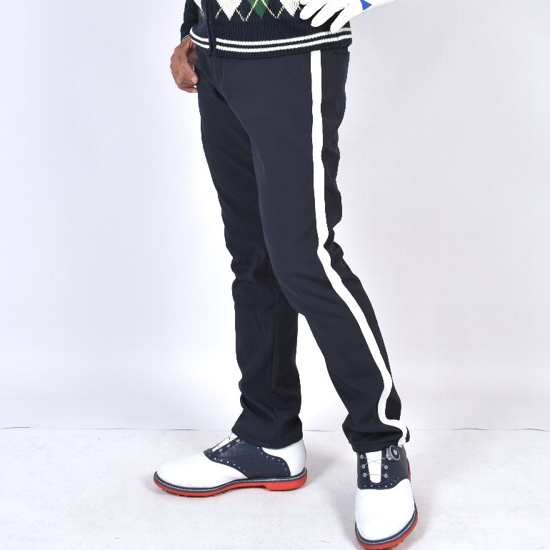 送料無料【パシャ売りサンプル在庫処分】アウトレット/裏フリースボンディングライン入りローライズ スリムゴルフパンツ/ネイビー/Mサイズ(S-S885598)メンズ 在庫処分 サンプル 返品不可 サンタリート CG-21021NF