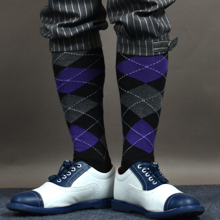 送料無料【パシャ売りサンプル在庫処分】アウトレット/ゴルフニッカボッカーズ用アーガイルチェック柄 ニーハイソック/25〜27cm(S-SITEM0290)メンズ 在庫処分 サンプル 返品不可 サンタリート IF-GF2408