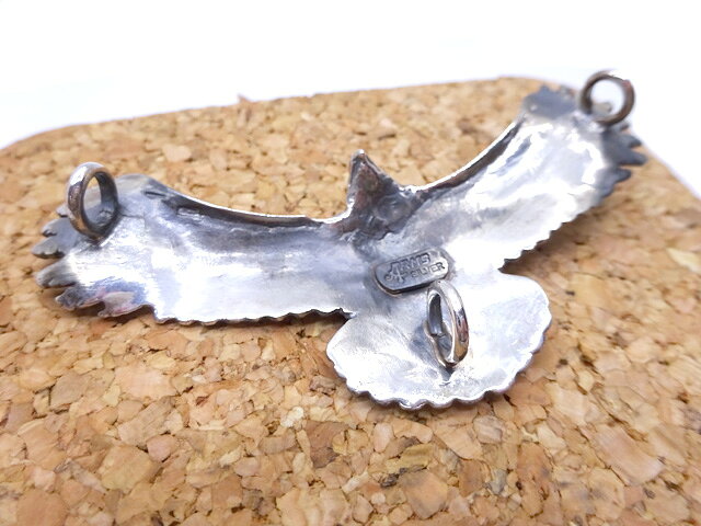 ONE AND HALFの★Arms Silver Works オリジナル イーグルペンダント トップ ハンドメイド シルバー925 インディアンジュエリー スターリングシルバー 銀 ストーン 天然石 アームズ ルビー サファイア ネイティブ アクセサリー ネックレス メンズ レディース 送料無料｜アングル3
