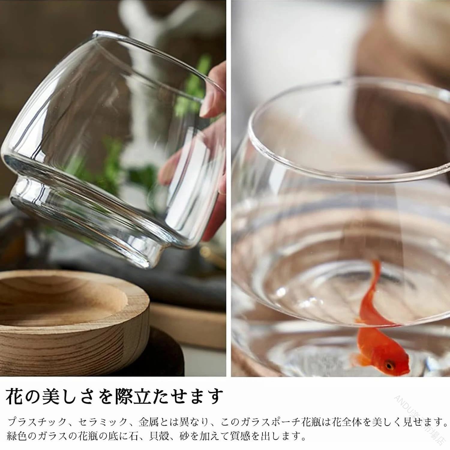 ワンブレーン 楽天市場店の【ポイント 10 倍】金魚 鉢 おしゃれ インテリア 創作 卓上 金魚鉢 ガラス 小型 ミニ水槽 オールインワン水槽セット 透明 容器 小シンク 観賞植物ホルダー 水耕植物花瓶 室内 花瓶 メダカ 飼育鉢 メダカ鉢 小さな 水槽｜アングル3