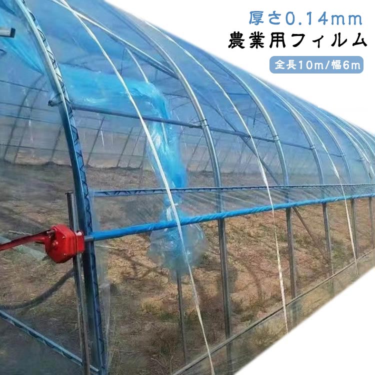 【ポイント 10 倍】ビニールハウス 厚さ0.14mm 耐久 農業用 幅6m 長さ10m 透明 トンネルフィルム 温室フィルム 農業用フィルム フィルム 家庭菜園 栽培 園芸用品 防塵 ガーデニング 園芸用 農園 張替えフィルム