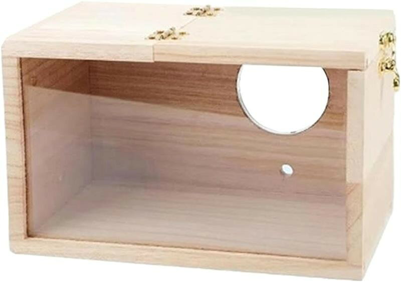 【ポイント 10 倍】 巣箱 鳥の巣 繁殖ボックス 19.5/25/29.5/34.5cm オウムの巣箱 鳥かごの家 繁殖箱 鳥小屋 孵化 インコ オウム孵化 木製オウム繁殖箱 飼育 横式 天然木材 アクリル透明板 耐久性 ペット用品 小動物用 オカメ