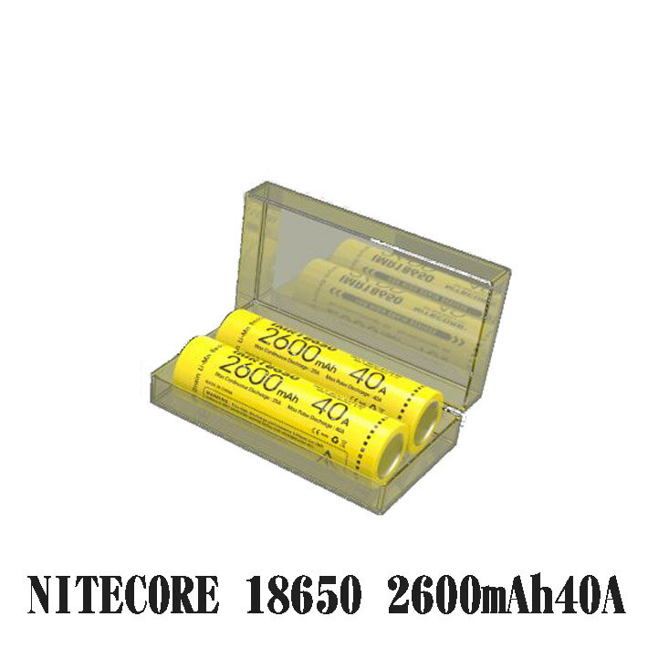 〇 NITECORE　18650バッテリー　40A　2600mAH