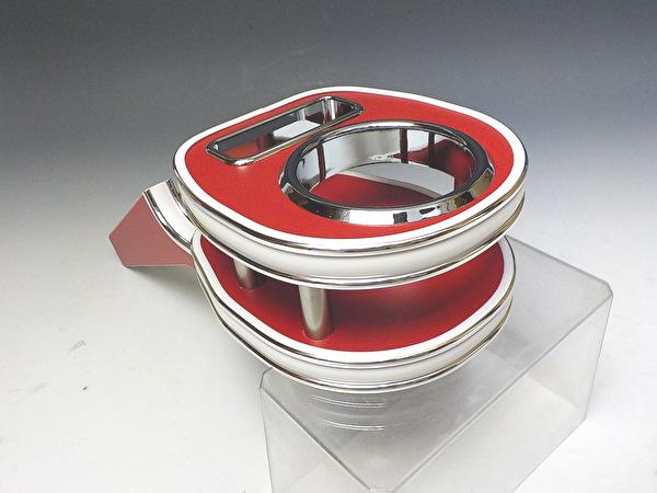 【売り切り お買い得】MK53Sスペーシア（17/12〜）シフトノブ横　カップホルダー　レッド　WHxシルバー..