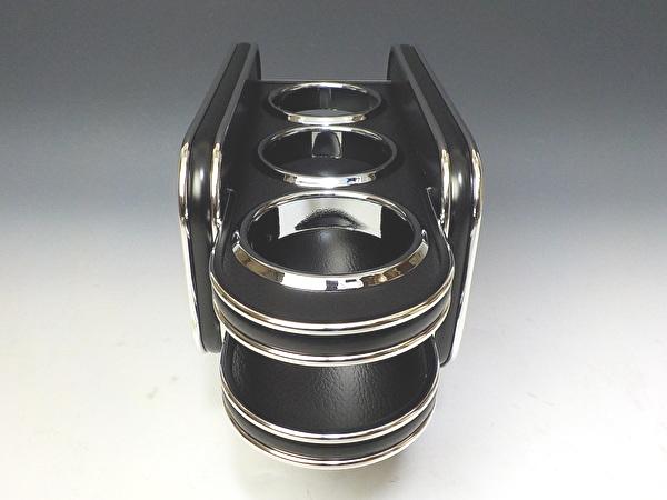 【売り切り お買い得】ワゴンRスマイル（21/9〜） フロントセンターカップホルダー　A型(カップ3) 　レザーブラック　BKxシルバー