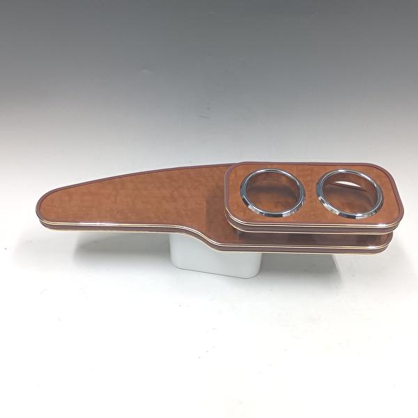 【売り切り お買い得】50系プリウス　フロントテーブル　ウッド　茶xゴールド カスタム カスタムパーツ..