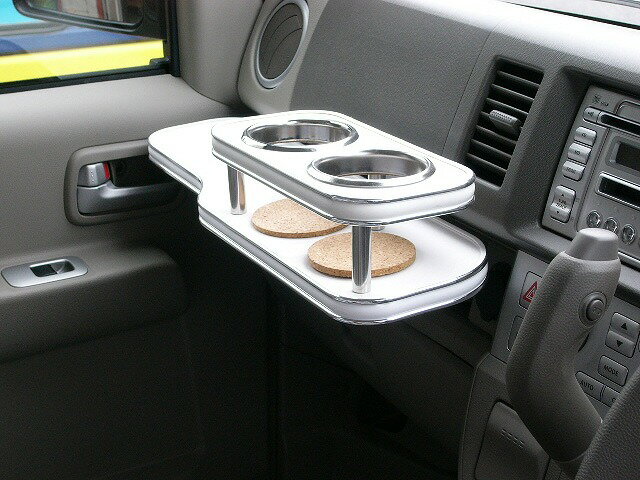 スクラムワゴン(05/10〜)フロントテーブル カスタム カスタムパーツ 車内収納 高級感 インテリア性 ドリンクホルダー付き 日本製 自社製作 職人仕上げ カーアクセサリー カー用品 車用収納