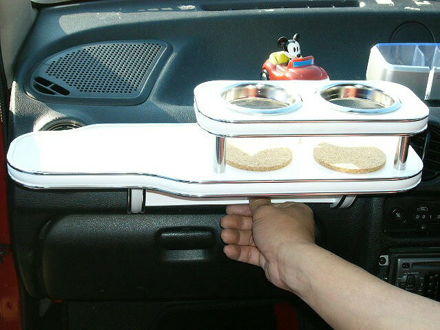 ヴィヴィオビストロ(95/11)フロントテーブル カスタム カスタムパーツ 車内収納 高級感 インテリア性 ドリンクホルダー付き 日本製 自社製作 職人仕上げ カーアクセサリー カー用品 車用収納