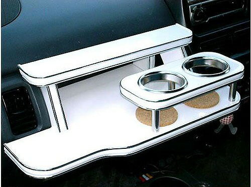 プレオ(98/10〜)フロントテーブル カスタム カスタムパーツ 車内収納 高級感 インテリア性 ドリンクホルダー付き 日本製 自社製作 職人仕上げ カーアクセサリー カー用品 車用収納