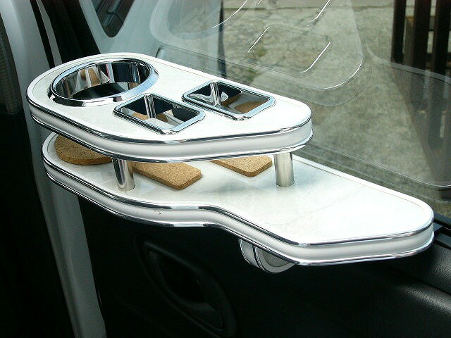 AZワゴンMD11サイドテーブル セカンド右側 カスタム カスタムパーツ 車内収納 高級感 インテリア性 ドリンクホルダー付き 日本製 自社製作 職人仕上げ カーアクセサリー カー用品 車用収納