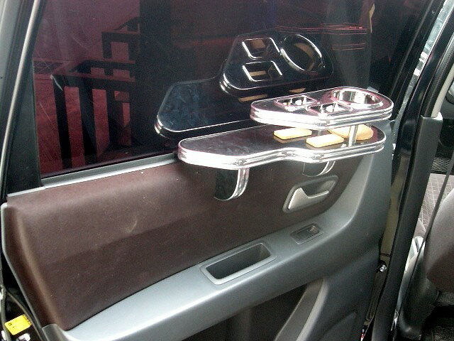 【期間限定20％OFF】MRワゴンサイドテーブル セカンド左側 カスタム カスタムパーツ 車内収納 高級感 インテリア性 ドリンクホルダー付き 日本製 自社製作 職人仕上げ カーアクセサリー カー用品 車用収納