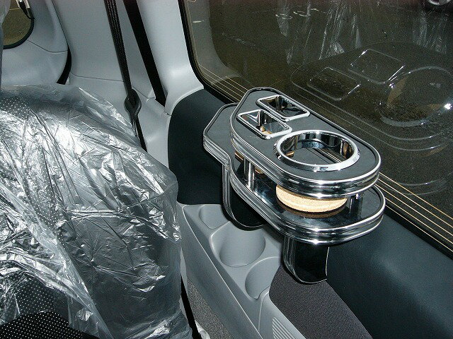 【期間限定20％OFF】デリカスペースギア サイドテーブルサード左側 カスタム カスタムパーツ 車内収納 高級感 インテリア性 ドリンクホルダー付き 日本製 自社製作 職人仕上げ カーアクセサリー カー用品 車用収納