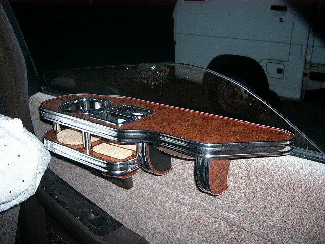 80系マーク2 サイドテーブルセカンド右側 カスタム カスタムパーツ 車内収納 高級感 インテリア性 ドリンクホルダー付き 日本製 自社製作 職人仕上げ カーアクセサリー カー用品 車用収納