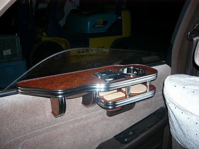 80系マーク2 サイドテーブルセカンド左側 カスタム カスタムパーツ 車内収納 高級感 インテリア性 ドリンクホルダー付き 日本製 自社製作 職人仕上げ カーアクセサリー カー用品 車用収納