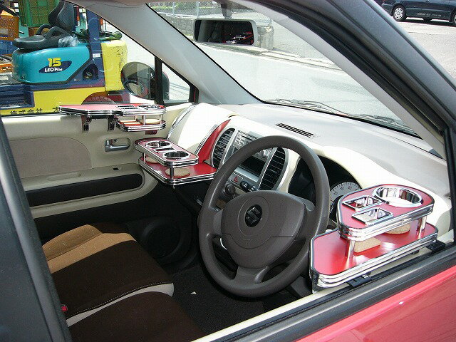 Rakuten - 3色から選べるモコ(06/2〜)サイドテーブル 運転席側 カスタム カスタムパーツ 車内収納 高級感 インテリア性 ドリンクホルダー 日本製 自社製作 職人仕上げ カー用品