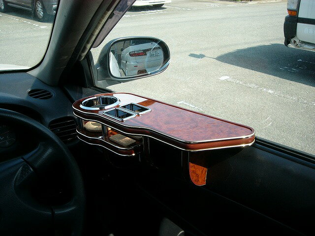 ファミリアバン(99/6〜)サイドテーブル運転席側 カスタム カスタムパーツ 車内収納 高級感 インテリア性 ドリンクホルダー付き 日本製 自社製作 職人仕上げ カーアクセサリー カー用品 車用収納