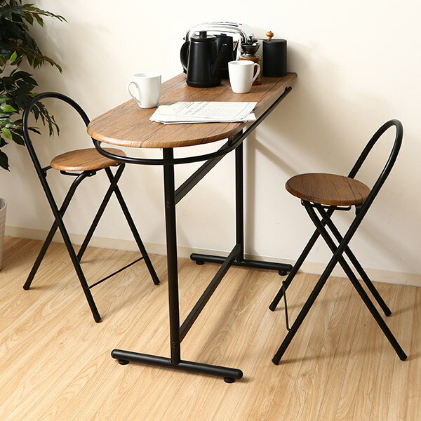 【送料無料】カウンターテーブル&チェアー 3点セット テーブル チェア 椅子 いす イス カウンターテーブル カウンターチェア 折り畳みチェア バーテーブル バ...