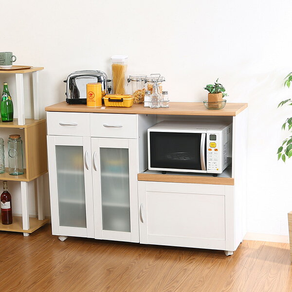 【送料無料】キッチン収納 キッチンカウンター 幅120cm サージュ カウンターテーブル 食器棚 引き戸 引..