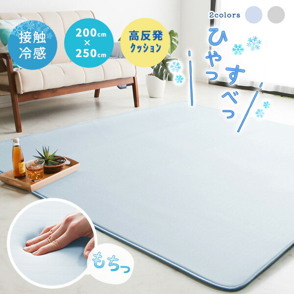 冷感ラグ ひんやり ラグマット  200×250cm 2.5畳 3畳 厚手 10mm ウレタン 接触冷感 洗える 夏用 ラグ カーペット さらさら さらっと 夏 クール 丸洗い 洗濯 清潔 冷たい 冷感 涼感ラグ 涼感 涼しい