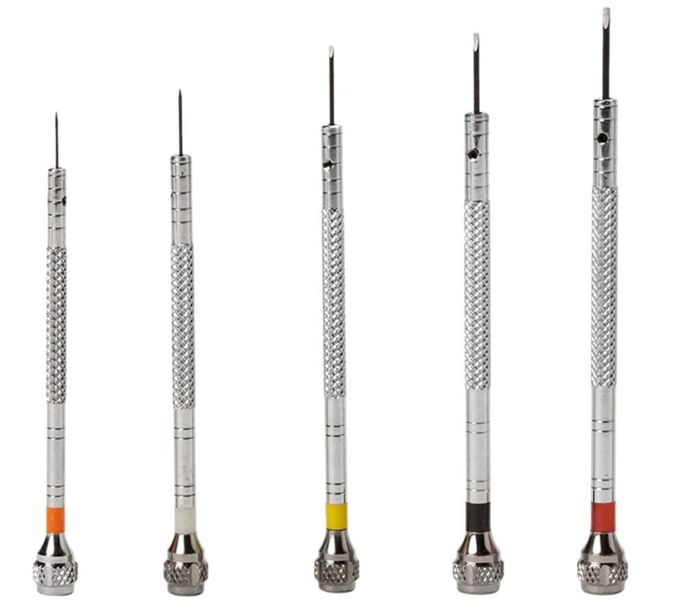 ベルジョン Bergeon 55−605 2868のセット5 クロムメッキ 真鍮Screwdrivers 時計修理キット 時計修理工具 ドライバー ステンレス