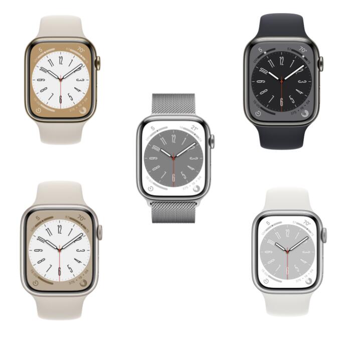 新品 Apple Watch Series 8 (GPS + Cellularモデル) 41mm 45mm ステンレス(Stainless Streel)アルミニウム(Aluminum)ケース Graphite Glod Midnight Stralight Silver
