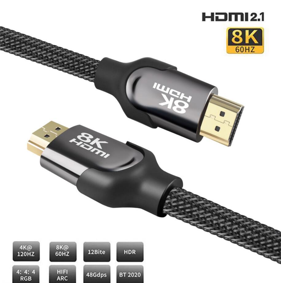 （48Gbps）8K HDMI 編み込みケーブル ケーブル HDMIオス to HDMIオス 変換ケーブル 8K@60Hz 4K@120Hz 4K@60Hz 4K@30Hz HDMI2.1規格 HDMI リピータ ハイスピード 金メッキ 解像度7680x4320p 安定伝送 テレビ モニター プロジェクター