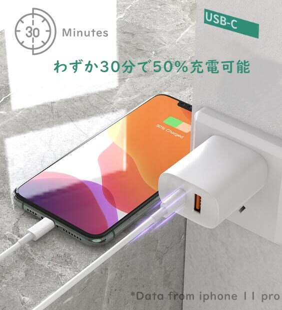 「楽天1位 プレゼント付き」Alifbis 正規品 USB-C 急速充電器 C+A 2ポート PSE認証済 pd 充電器 20W ACアダプター USB充電器 ACアダプタ PD 急速充電 コンパクト 持ち運びに便利 海外対応 小型 薄型 PD3.0 QC3.0 充電ステーション Type-C ブラック ホワイト