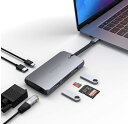 数量限定価格 Satechi On-The-Go 9-in-1 USB-Cハブ 増設 (スペースグレイ) 4K@60Hz HDMI出力 100W PD充電 VGAモニター出力 イーサネット LAN ポートSD/MicroSDカードリーダー 2 USB-A 5Gbps高速転送 USB-Cデータポート(MacBook Pro, iPad Proなど対応)