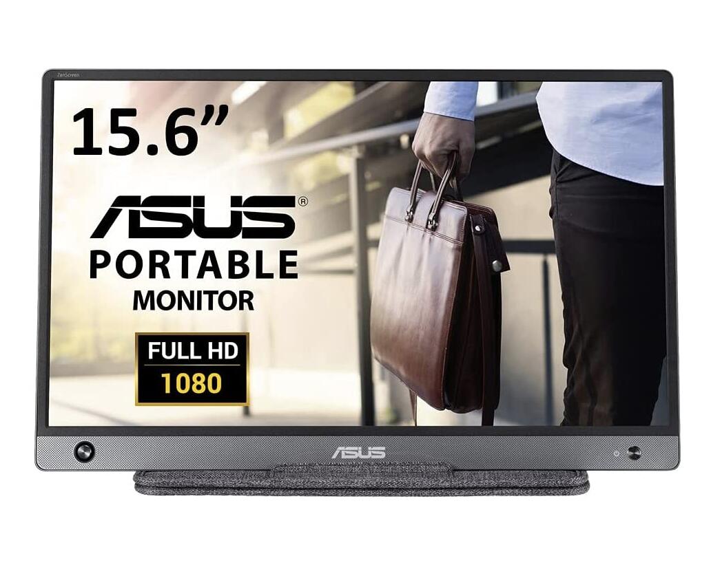 ASUS MB16AH-J モバイルモニター モバイルディスプレイ 15.6インチ/IPS/フルHD/PS4 Switch PC スマホ対応/薄さ9mm 軽量730g/USB-C HDMI/スピーカー/国内正規品