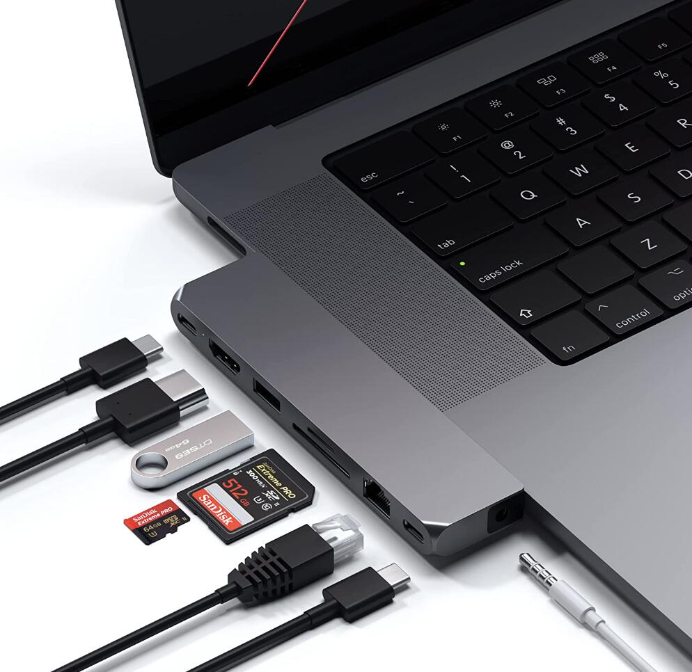 Satechi USB-C Pronu Max 8in2 (Vo[) USB4 USB-A/Cf[^ C[Tlbg SDJ[h[_[ WbN (MacBookPro Air M1 M2 M3Ή)