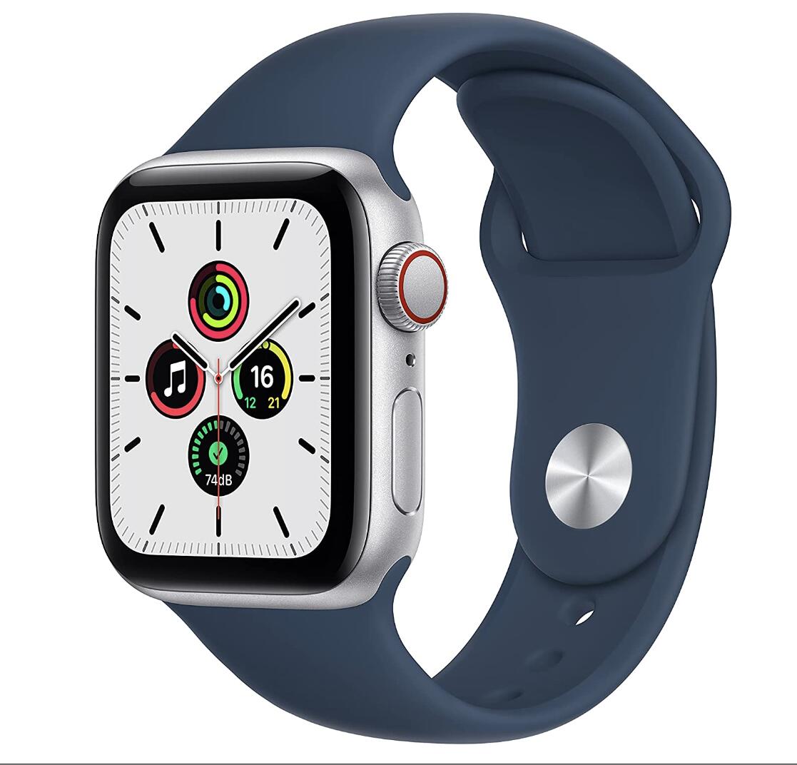 Apple Watch SE(GPS + Cellularモデル)- 40mmシルバーアルミニウムケースとアビスブルースポーツバンド - レギュラー