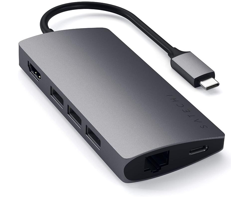Satechi V2 ޥ USB-C ϥ 8-in-1 (ڡ쥤) 4K HDMI(60Hz), ͥå, USBC PD, SDɥ꡼, USB3.0ݡx3